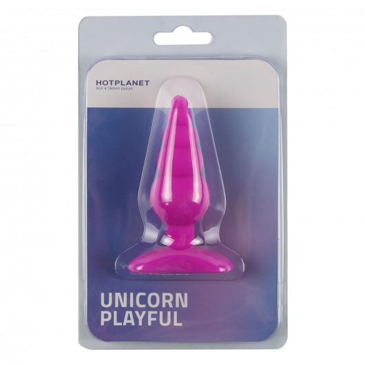 Лиловая анальная пробка Unicorn Playful - 10 см. - HOT planet