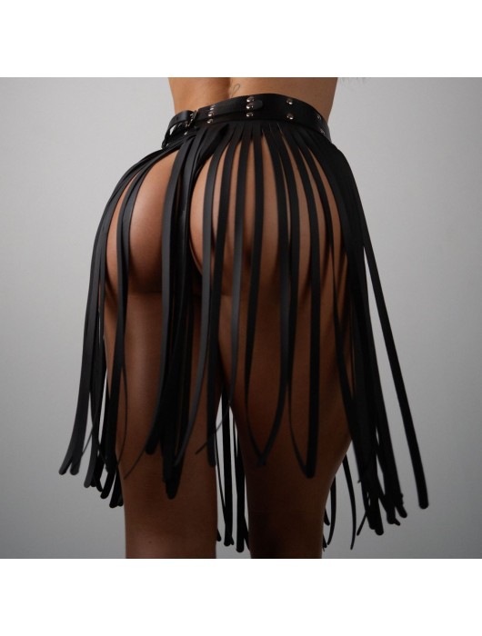 Кожаная бахрома-юбка - Crazy Handmade купить с доставкой