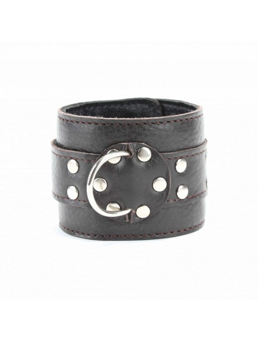 Коричневые оковы из мягкой кожи на металлической цепочке - БДСМ Арсенал - купить с доставкой в Керчи