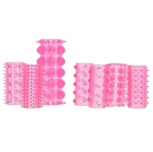 Набор из 7 розовых насадок на пенис ONE-A-DAY PENIS SLEEVES PINK - Seven Creations - в Керчи купить с доставкой