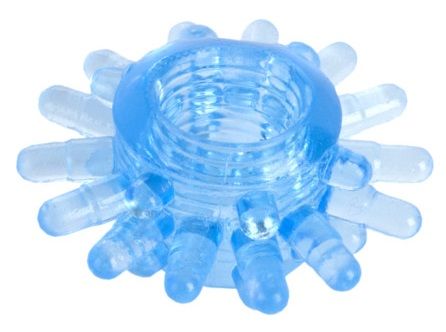 Голубая гелевая насадка с шипиками - Toyfa Basic - в Керчи купить с доставкой