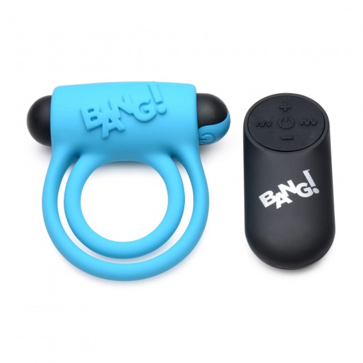 Голубое эрекционное виброкольцо 28X Remote Control Vibrating Cock Ring   Bullet - XR Brands - в Керчи купить с доставкой