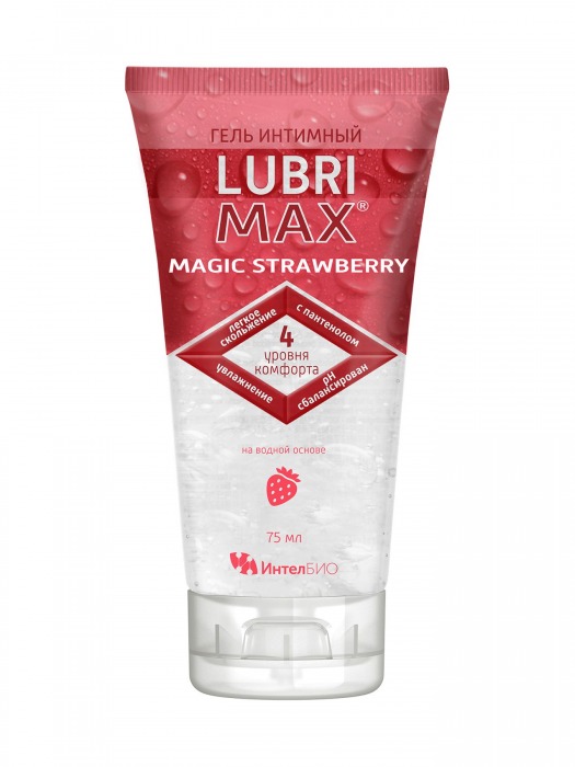 Интимный гель-смазка на водной основе Lubrimax Magic Strawberry - 75 мл. - ИнтелБИО - купить с доставкой в Керчи