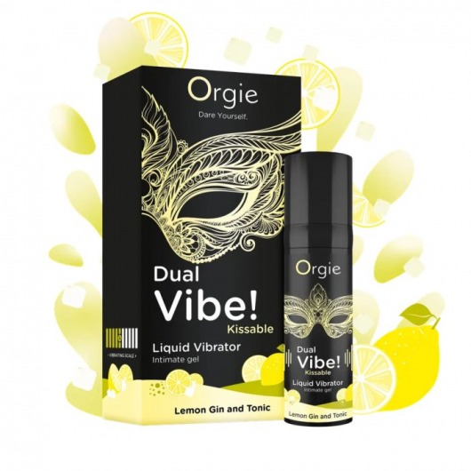 Съедобный жидкий вибратор Dual Vibe! со вкусом лимонного джина с тоником - 15 мл. - ORGIE - купить с доставкой в Керчи
