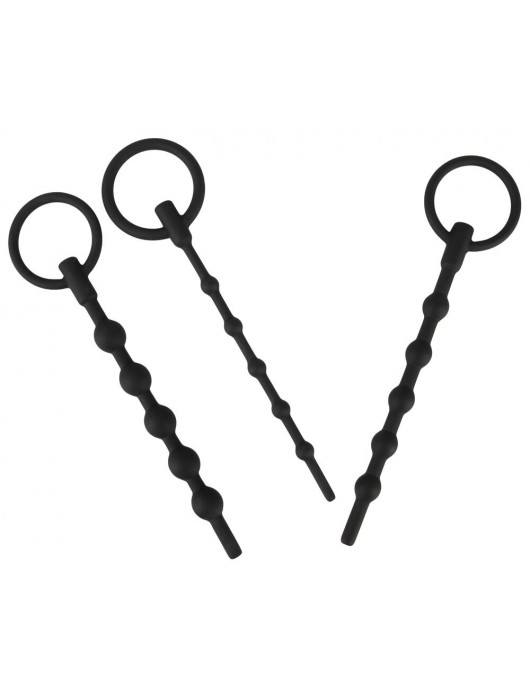 Набор из 3 черных силиконовых уретральных стимуляторов Training Set - Orion - купить с доставкой в Керчи