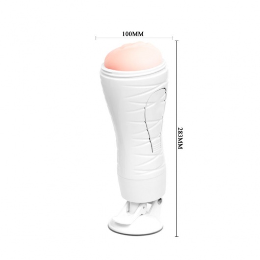 Мастурбатор-вагина Flora White с присоской и 12 режимами вибрации - Baile - в Керчи купить с доставкой