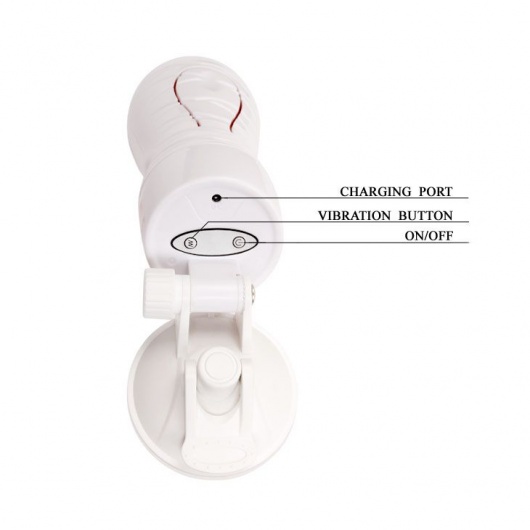 Мастурбатор-вагина Flora White с присоской и 12 режимами вибрации - Baile - в Керчи купить с доставкой