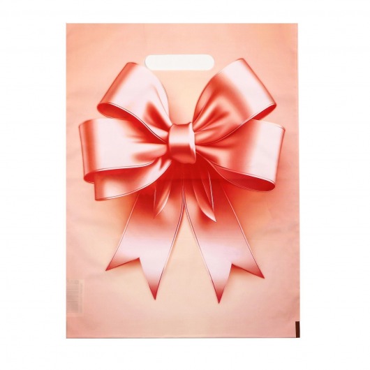 Пакет с принтом в виде банта с вырубной ручкой (30х40 см) - Сима-Ленд - купить с доставкой в Керчи