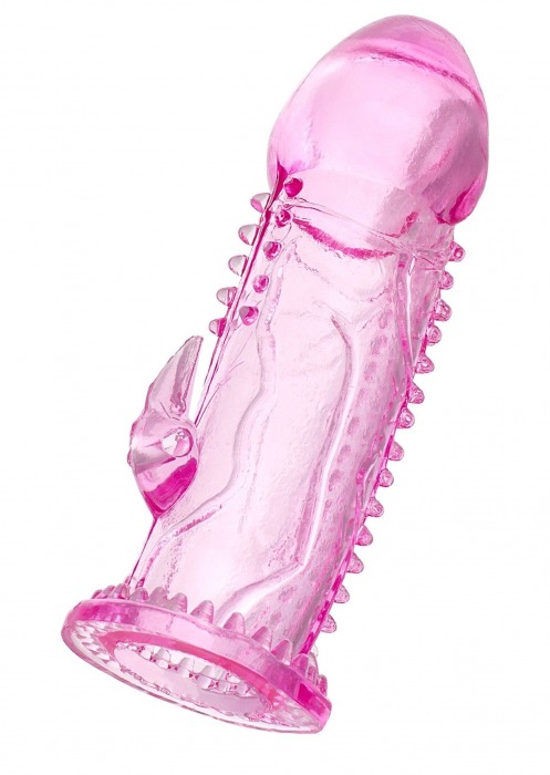 Розовая насадка на пенис с шипиками и коготком - 13,5 см. - A-toys - в Керчи купить с доставкой