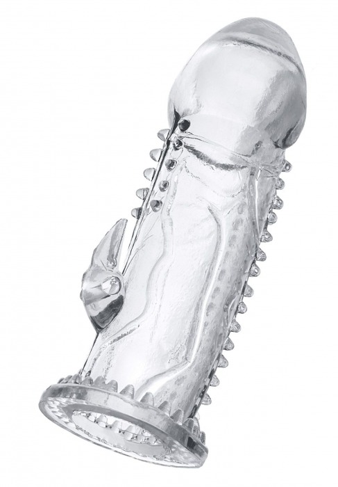 Прозрачная насадка на пенис с шипиками и коготком - 13,5 см. - A-toys - в Керчи купить с доставкой
