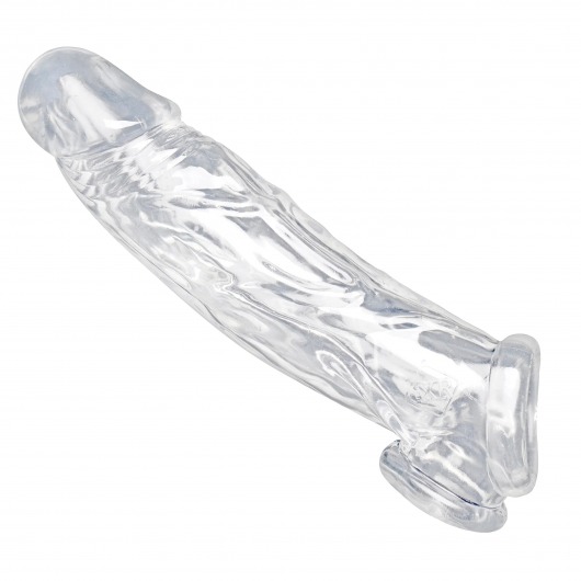 Прозрачная насадка для увеличения члена Realistic Clear Penis Enhancer and Ball Stretcher - 20,3 см. - XR Brands - в Керчи купить с доставкой