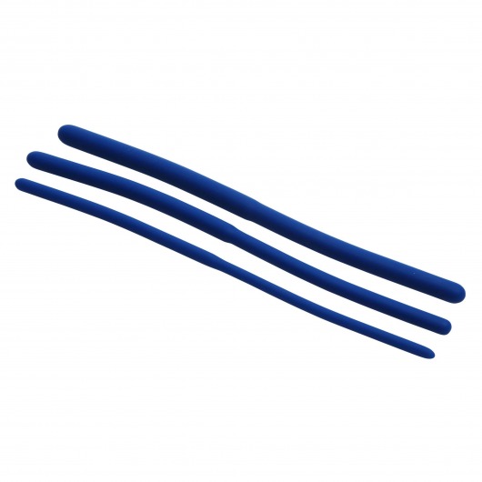 Набор из 3 синих силиконовых уретральных расширителей Invasion Silicone Urethral Sound Trainer Set - XR Brands - купить с доставкой в Керчи