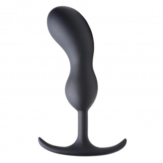 Черный массажер простаты с утяжелителями Premium Silicone Weighted Prostate Plug Large - 18,8 см. - XR Brands - в Керчи купить с доставкой