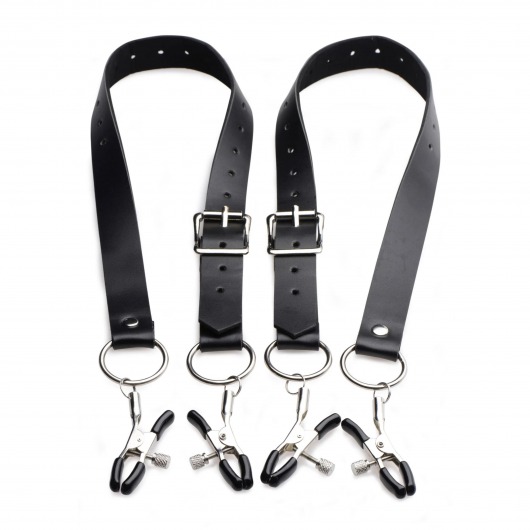 Ремни с зажимами для половых губ Spread Labia Spreader Straps with Clamps - XR Brands - купить с доставкой в Керчи