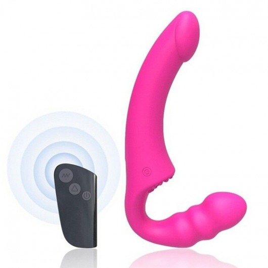Розовый безремневой страпон Straples Strap-On Dildo - Erokay - купить с доставкой в Керчи