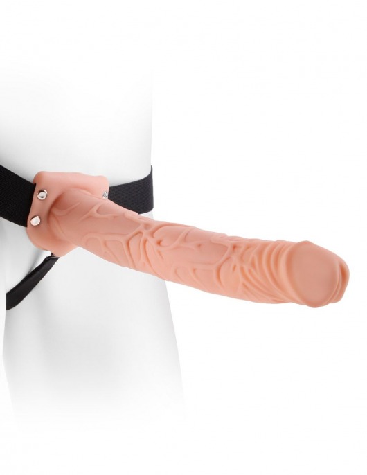 Фаллопротез телесного цвета Hollow Strap-On - 29 см. - Pipedream - купить с доставкой в Керчи