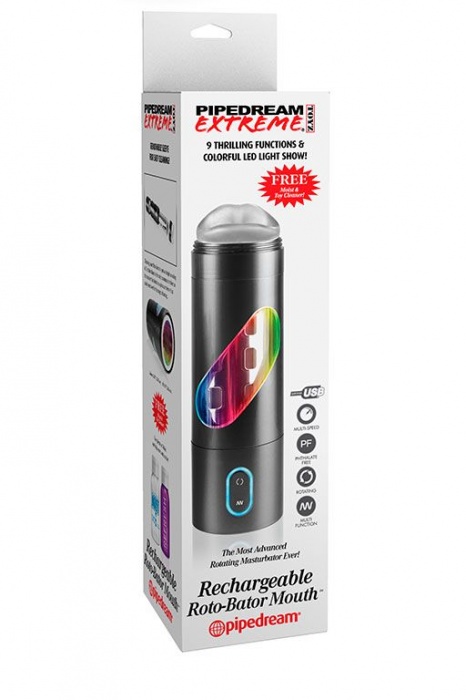 Перезаряжаемый мастурбатор-ротик Extreme Toyz Rechargeable Roto-Bator Mouth - Pipedream - в Керчи купить с доставкой