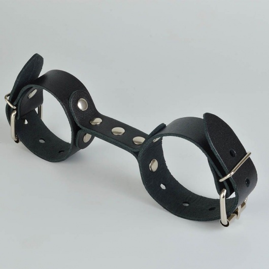 Черные кожаные наручники-фиксатор - Sitabella - купить с доставкой в Керчи