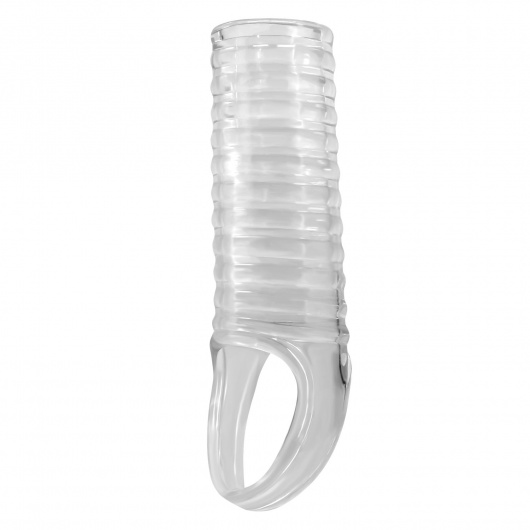 Прозрачная насадка на пенис с ребрышками и подхватом мошонки - Baile - в Керчи купить с доставкой