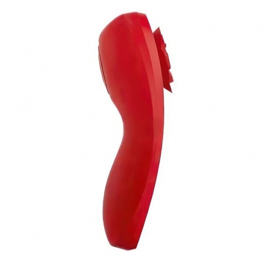 Красный вибратор в трусики Funtown Caleo с магнитным держателем-розой - Magic Motion