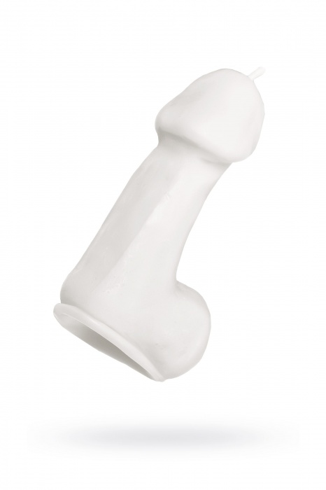 Белая свеча в форме пениса - 47 гр. - Pecado - купить с доставкой в Керчи