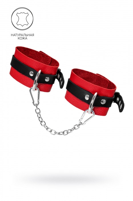 Красно-черные мягкие оковы с одним ремешком и люверсами - Pecado - купить с доставкой в Керчи