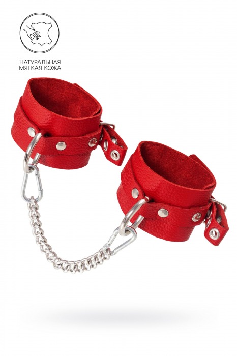 Красные мягкие кожаные оковы с люверсами - Pecado - купить с доставкой в Керчи