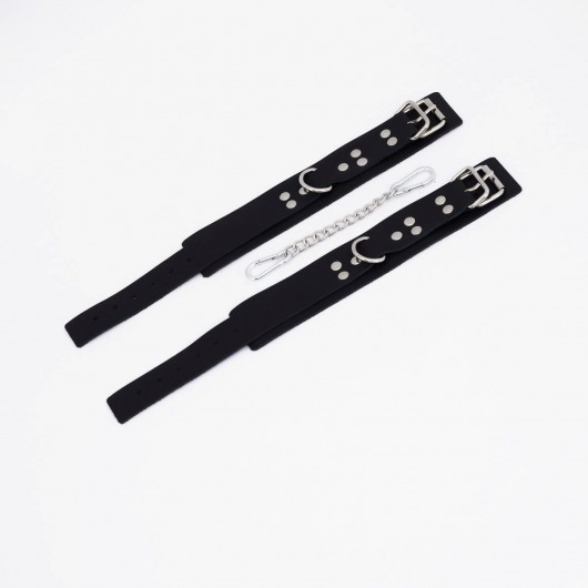 Черные кожаные оковы с регулируемыми ремешками - Crazy Handmade - купить с доставкой в Керчи