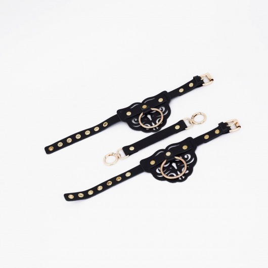 Черные оковы с золотистой фурнитурой - Crazy Handmade - купить с доставкой в Керчи
