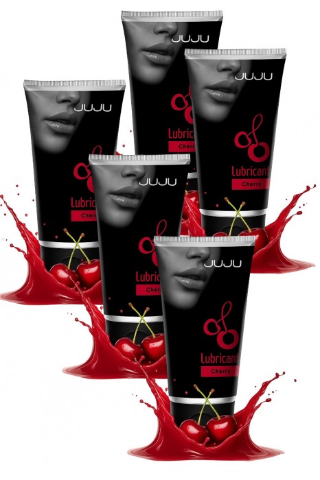 Набор из 5 съедобных лубрикантов JUJU со вкусом вишни - JuJu - купить с доставкой в Керчи