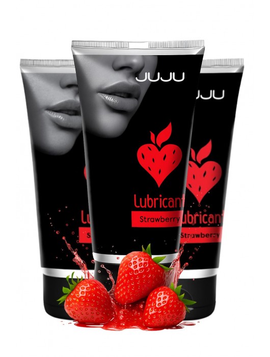 Набор из 3 съедобных лубрикантов JUJU со вкусом клубники - JuJu - купить с доставкой в Керчи