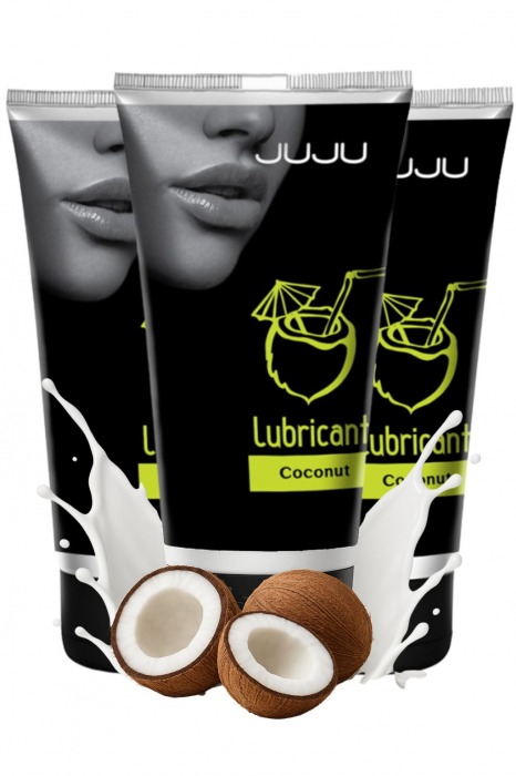 Набор из 3 съедобных лубрикантов JUJU со вкусом кокоса - JuJu - купить с доставкой в Керчи