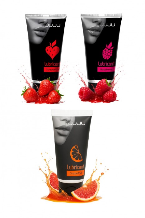 Набор из 3 съедобных лубрикантов JUJU (клубника, малина, грейпфрут) - JuJu - купить с доставкой в Керчи
