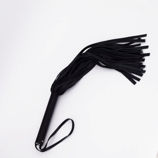 Черный кожаный флоггер - 45 см. - Crazy Handmade - купить с доставкой в Керчи