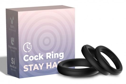 Набор из 3 черных эрекционных колец Stay Hard - Boys of Toys - в Керчи купить с доставкой