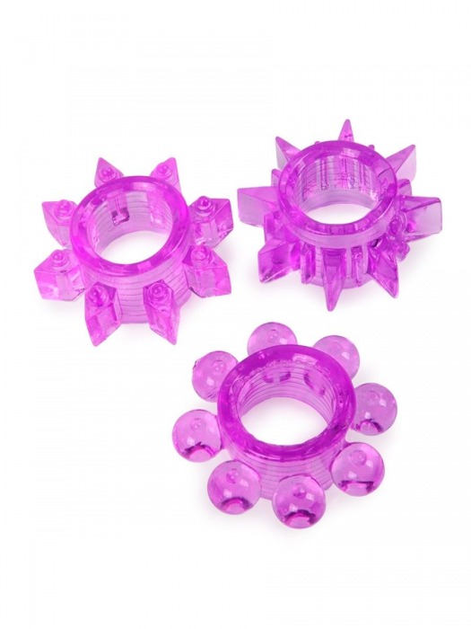Набор из 3 лиловых эрекционных колец различной формы - Erowoman-Eroman - в Керчи купить с доставкой