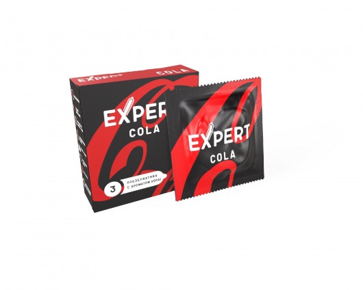 Презервативы с ароматом колы Expert Cola - 3 шт. - Expert - купить с доставкой в Керчи