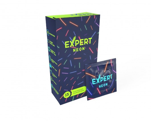 Светящиеся в темноте презервативы Expert Neon - 15 шт. - Expert - купить с доставкой в Керчи