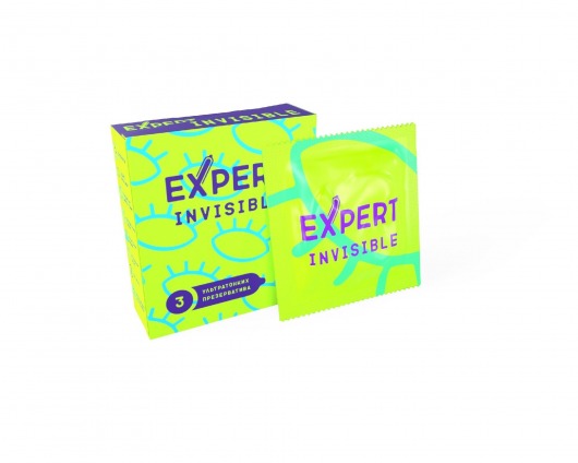 Ультратонкие презервативы Expert Invisible - 3 шт. - Expert - купить с доставкой в Керчи