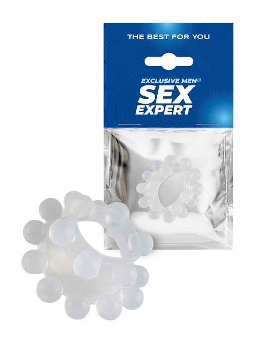 Эластичное эрекционное кольцо с двумя рядами шариков - Sex Expert - в Керчи купить с доставкой