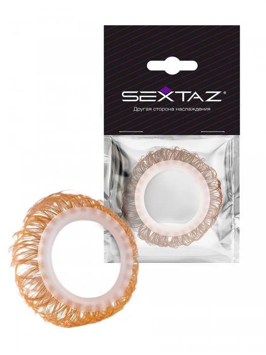 Эрекционное кольцо с бежевыми «ресничками» - Sextaz - в Керчи купить с доставкой