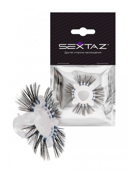 Эластичное эрекционное кольцо с черными «ресничками» - Sextaz - в Керчи купить с доставкой
