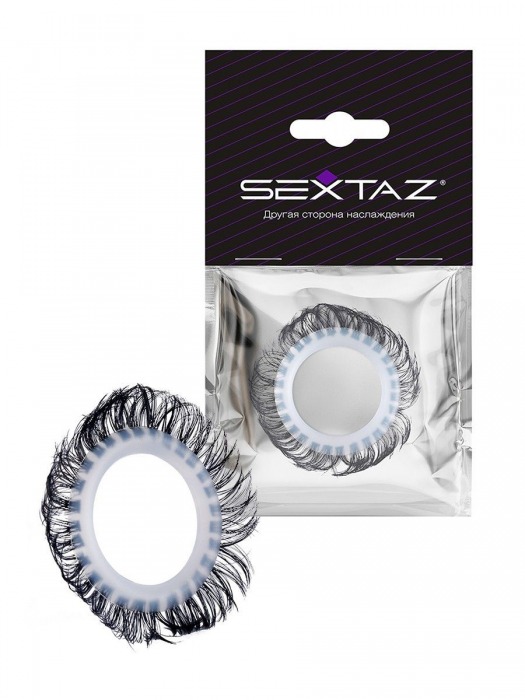 Эластичное эрекционное колечко с черными «ресничками» - Sextaz - в Керчи купить с доставкой