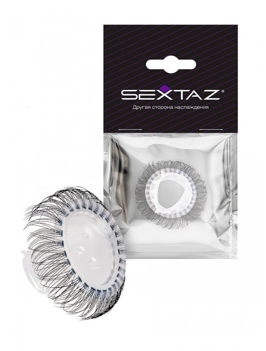 Эластичное эрекционное кольцо с длинными черными «ресничками» - Sextaz - в Керчи купить с доставкой