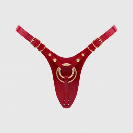 Красный пояс для фиксации насадок Strap-On-Me Leatherette Harness Fabulous - Strap-on-me - купить с доставкой в Керчи