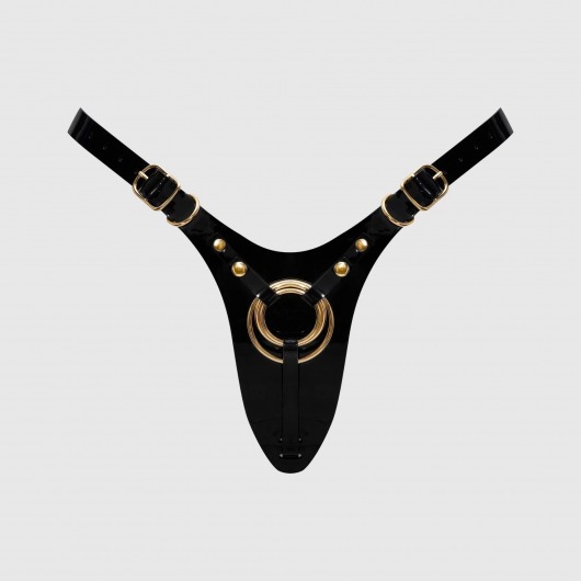 Черный пояс для фиксации насадок Strap-On-Me Leatherette Harness Fabulous - Strap-on-me - купить с доставкой в Керчи