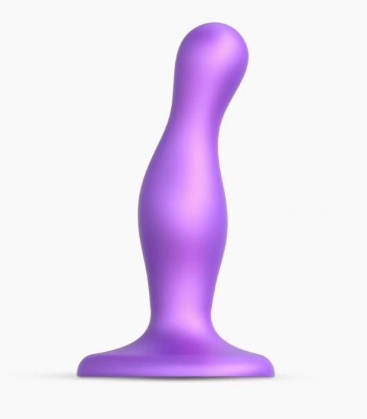 Фиолетовая насадка Strap-On-Me Dildo Plug Curvy size S - Strap-on-me - купить с доставкой в Керчи