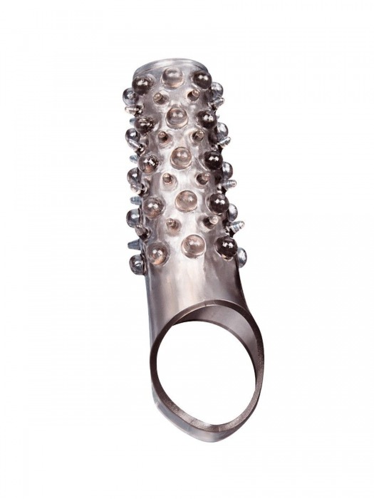 Дымчатая насадка на пенис с шипами и выпуклостями - 12 см. - Sex Expert - в Керчи купить с доставкой