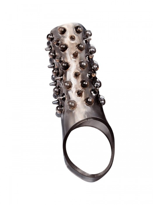 Дымчатая насадка на пенис с шипами и выпуклостями - 12,5 см. - Sex Expert - в Керчи купить с доставкой