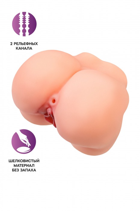 Реалистичный мастурбатор в форме попки с 2 любовными входами - No Name - в Керчи купить с доставкой